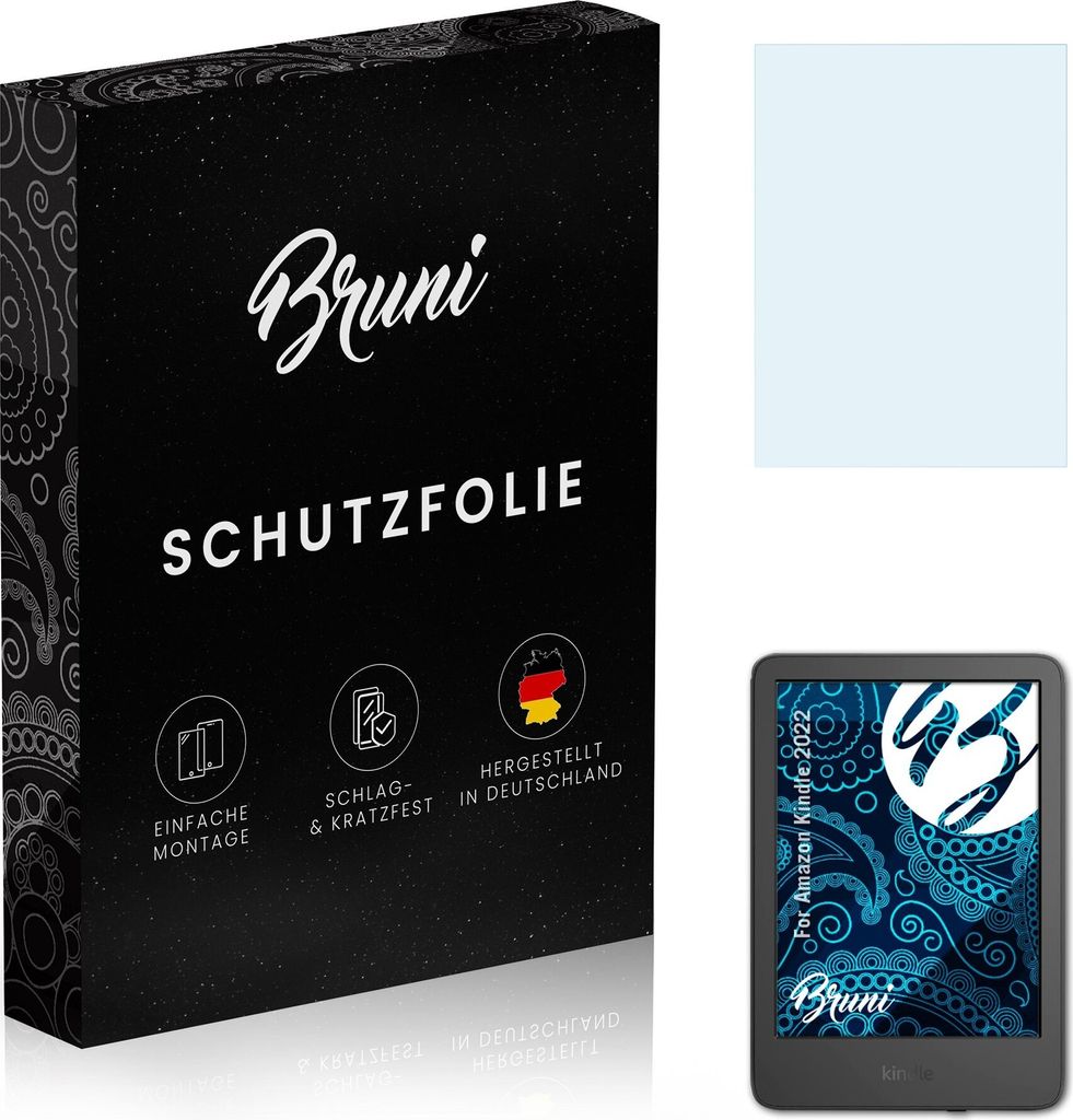 Bruni Basics-Clear 2x Schutzfolie kompatibel mit Amazon Kindle (2022) Folie