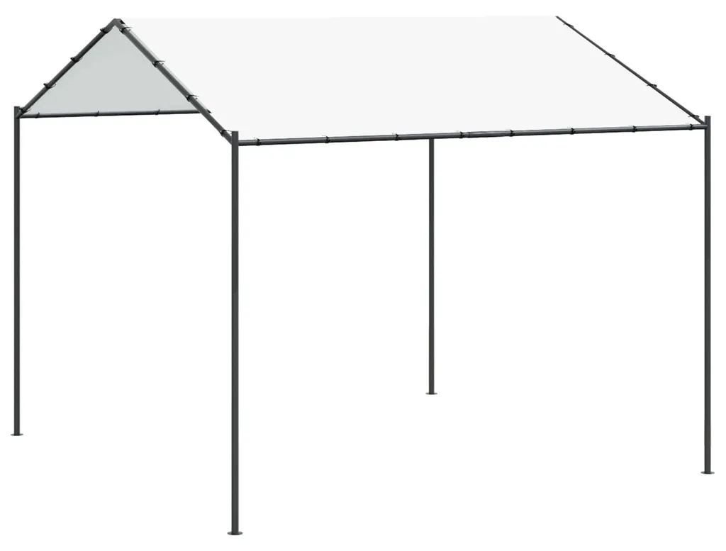 Kiosque de Jardin 4x4m Toile Polyester et Acier - Pavillon Blanc Stable