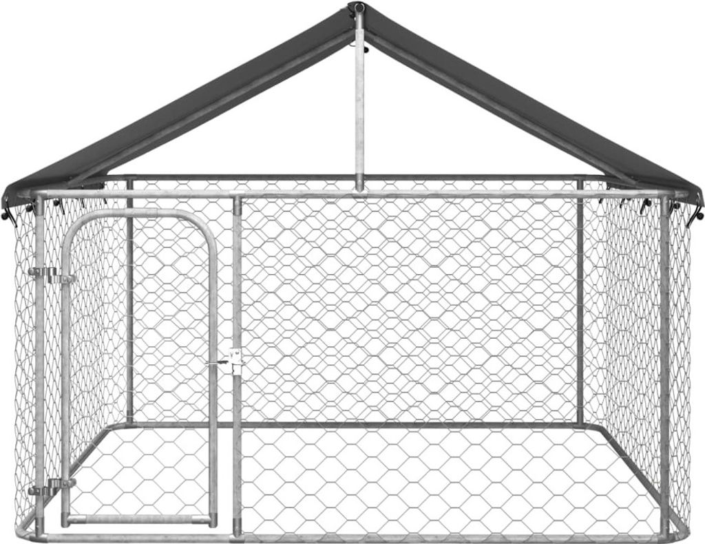 Cloris DesignMöbel Sonstiges Hundezubehör - Silber Outdoor-Hundezwinger mit Dach 200x200x150cm Schlichtes9725353