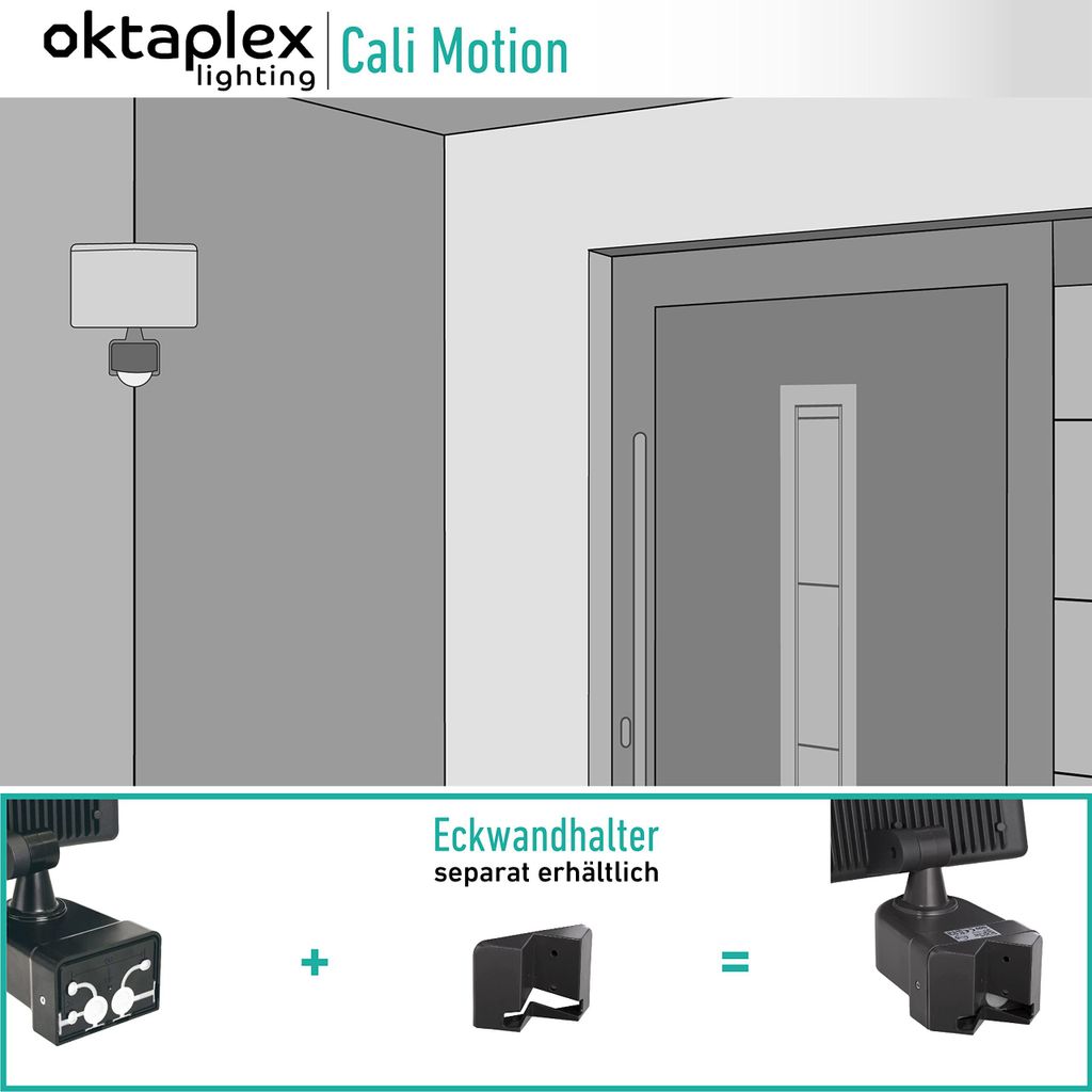 Oktaplex lighting LED Strahler mit Bewegungsmelder Außen Produktbild 7
