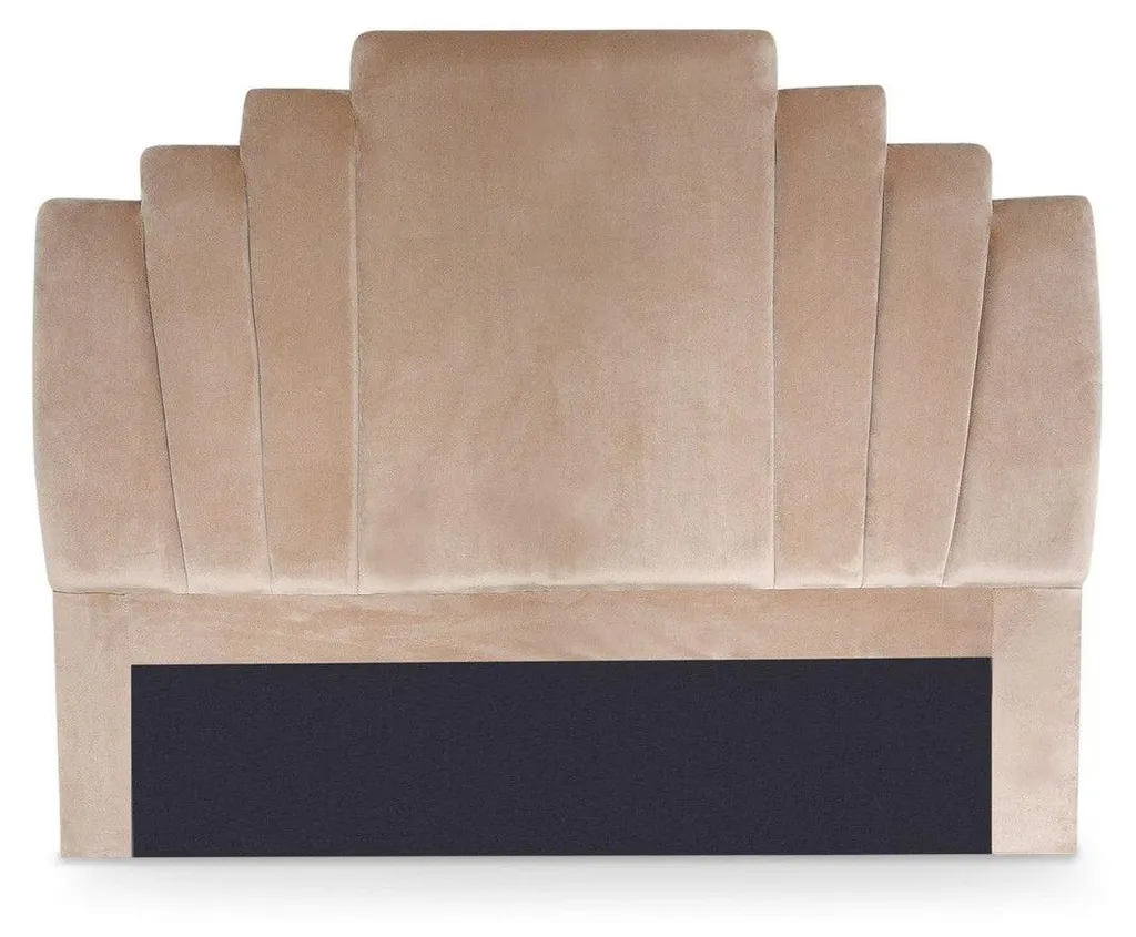 Tête de Lit Capitonnée 140 cm Arena Velours Taupe pour Lit 2 Places