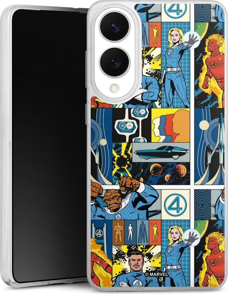 DeinDesign Handyhülle für Samsung Galaxy S25 Edge Silikon Hülle Case Smartphone Schutzhülle Offizielles Lizenzprodukt Marvel The Fantastic Four