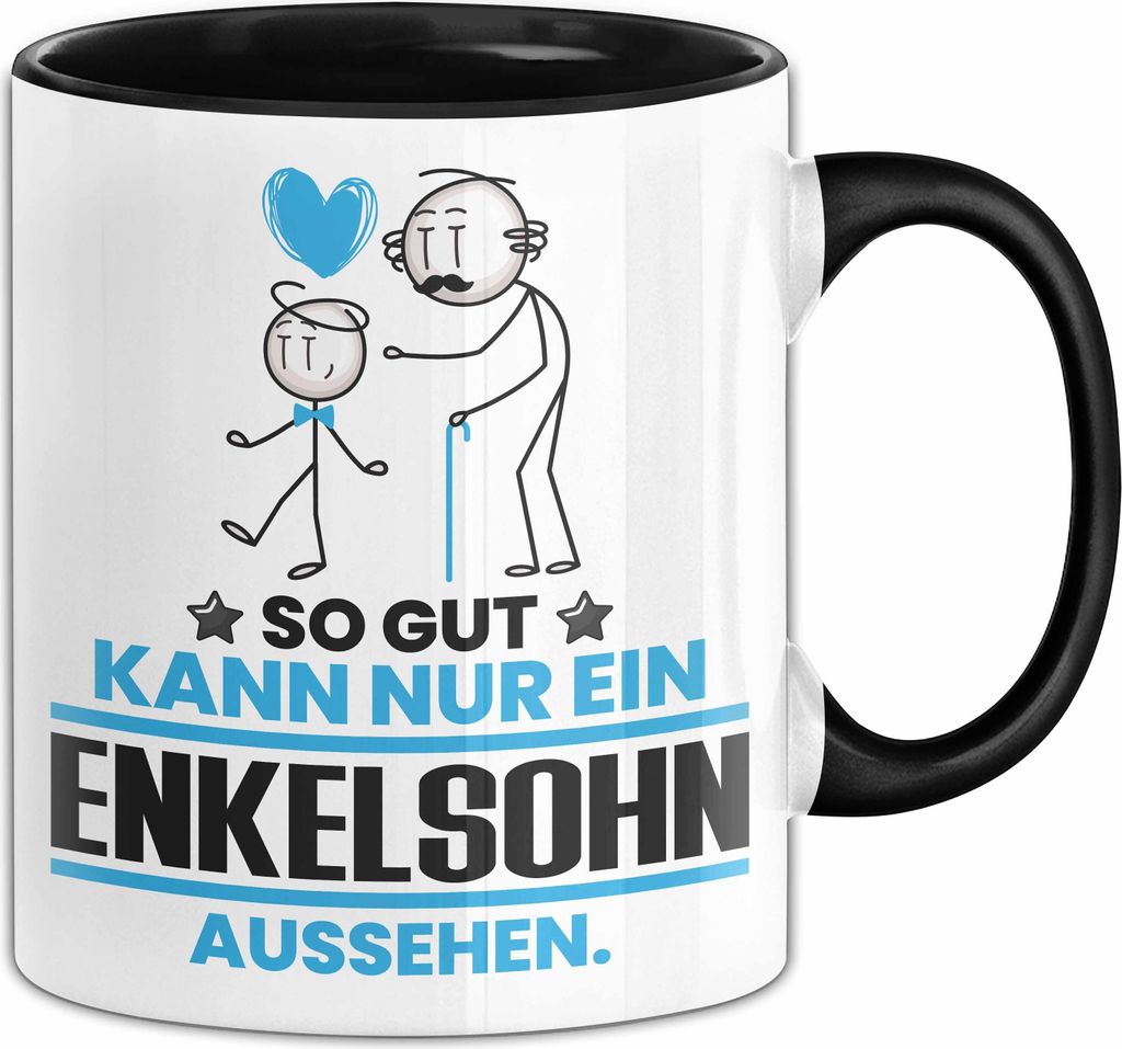 Enkelsohn Geschenk Tasse So Gut Kann Nur Ein Enkelsohn Aussehen Geschenkidee Kaffee-Becher (Schwarz)