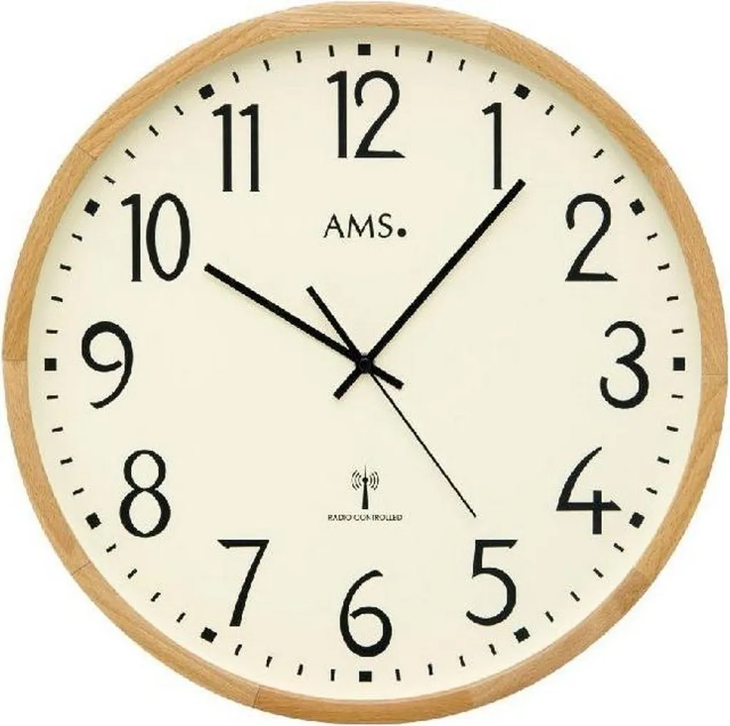 Horloge de Bureau AMS 5534 Précision Radio-Pilotée pour Salon et Loft