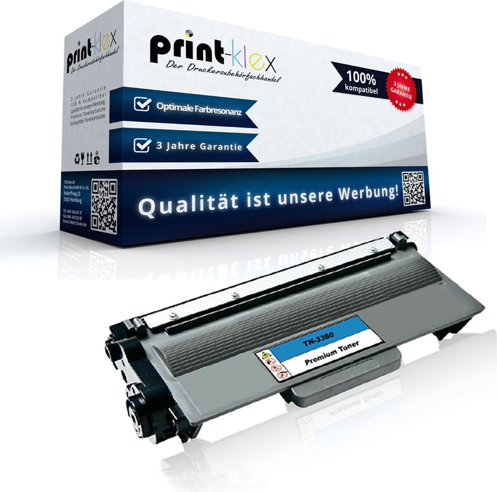 1x kompatibler XXL Toner für Brother HL-5480DW HL-6180DW HL-6180DWT MFC-8510DN TN-3380 TN3380 Black Premium, 8000 Seiten