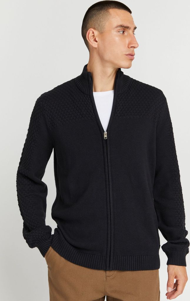 !Solid SDClive Herren Strickjacke Cardigan Feinstrick mit Stehkragen und Reißverschluss Struktur Strick