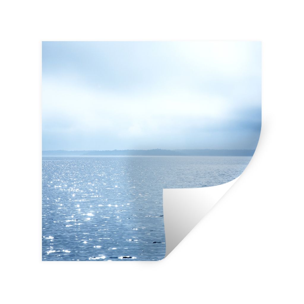 MuchoWow Wandtattoo Wandsticker Wandaufkleber Sommer - Meer - Berge 30x30 cm Selbstklebend und Repositionierbar - Repositionierbar - Wasser abwei...