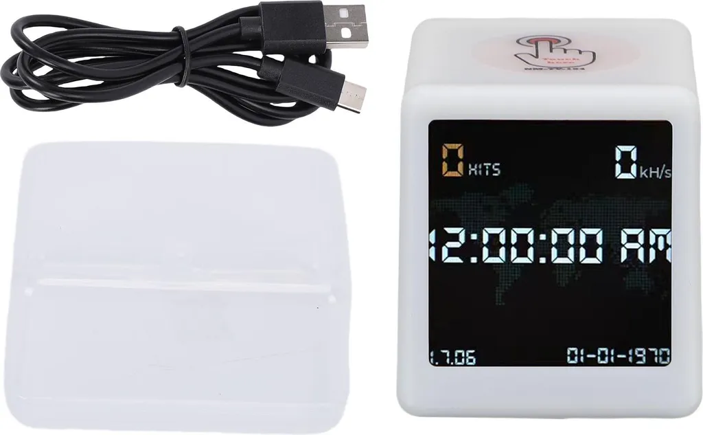 Horloge WiFi Minage Bitcoin Solo - Suivi Température et Humidité Blanc