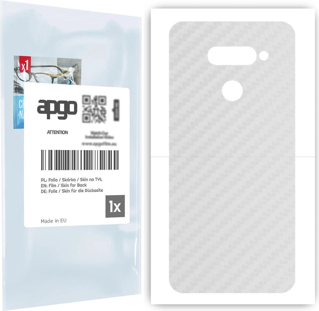 apgo Rückseite Schutzfolie für LG K50S - Hinten Schutzfolie Carbon Transparent (durchsichtig), Rückseite Folie schützt vor Kratzern und Fingera...