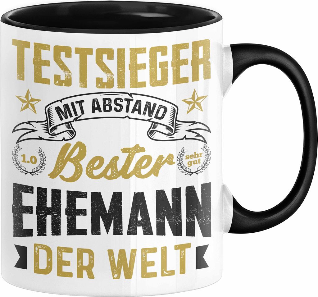 Bester Ehemann Geschenk Tasse Mit Abstand Bester Ehemann Der Welt Hochzeitstag Jahrestag Geschenkidee Valentinstag Ehemänner (Schwarz)