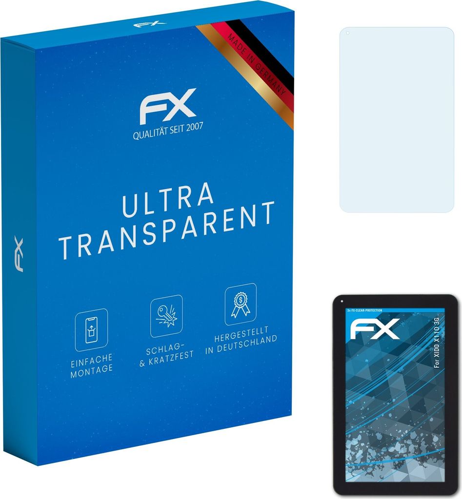atFoliX FX-Clear 3x Schutzfolie kompatibel mit XIDO X110 3G Displayschutzfolie