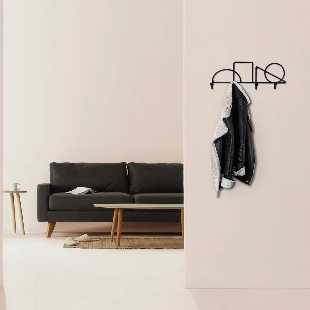 Wallity Geometric TNL3102 Portasciugamani Nero Industrial Metallo