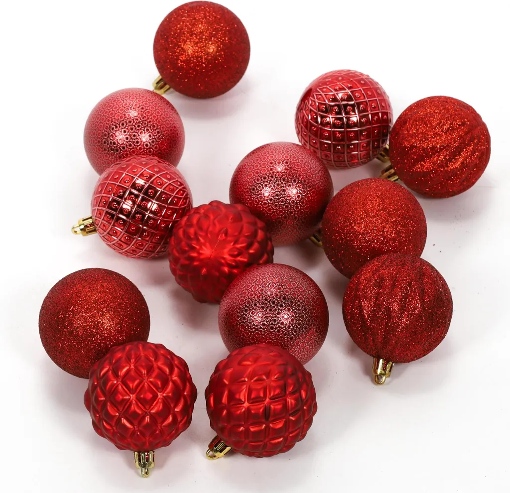 Lot de 35 boules de Noël 6 cm incassables pour décoration de fête - 7