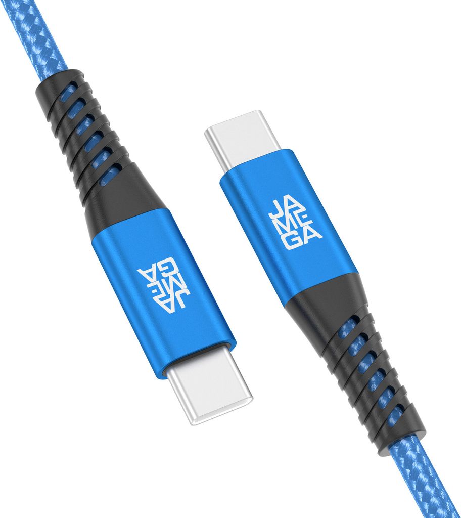 USB-C zu USB-C Kabel 480mbps 60W mit Metall Stecker - Blau Produktbild 