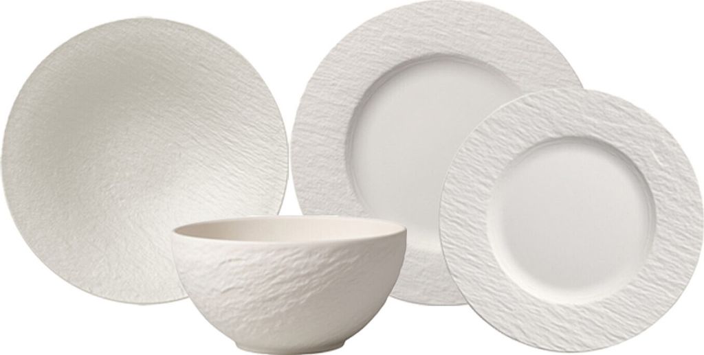 Villeroy & Boch Manufacture Rock Geschirr-Set 4-teilig weiß