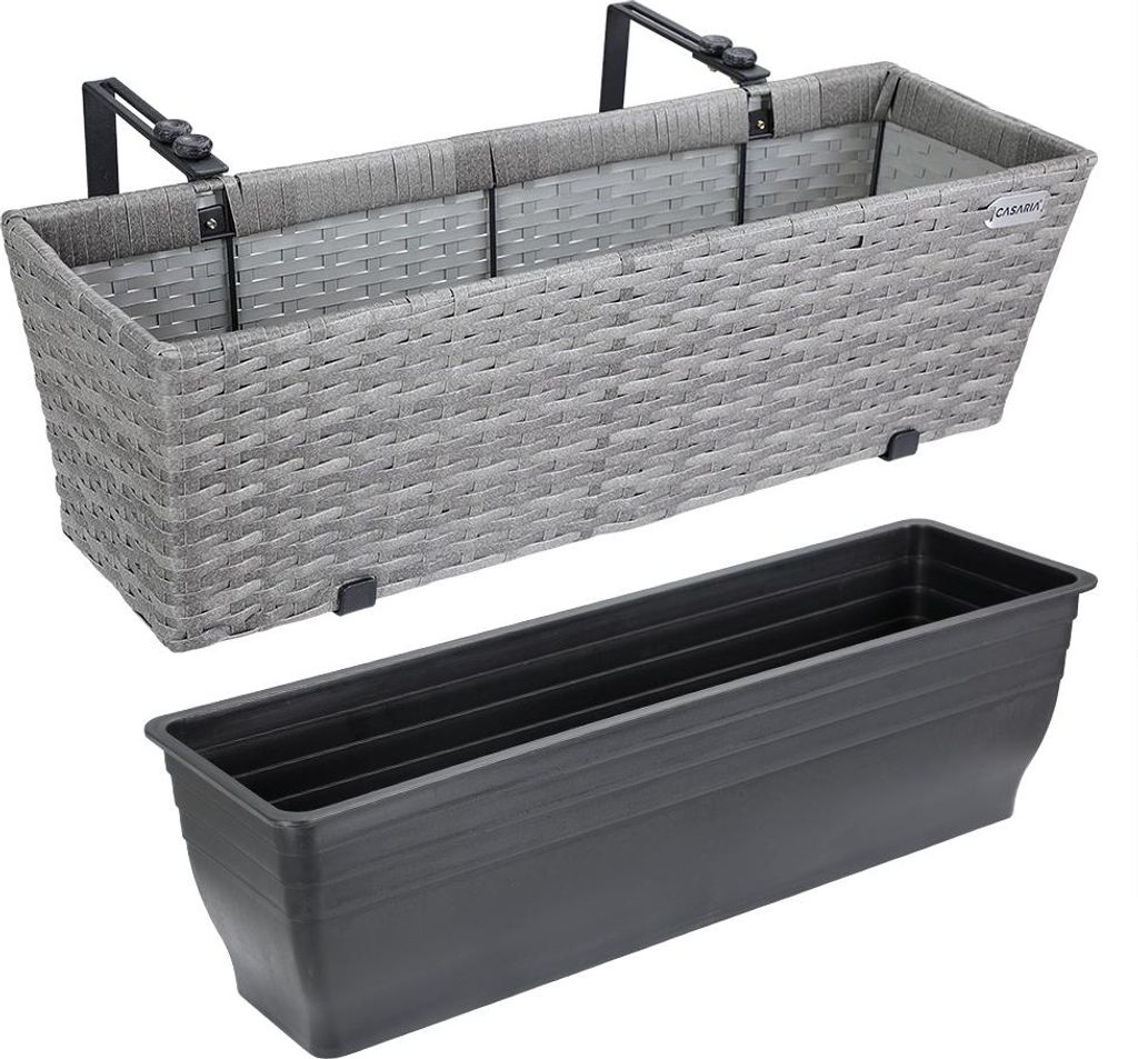 2x Bac à fleurs 11 litres support de montage intérieur Image du produit 