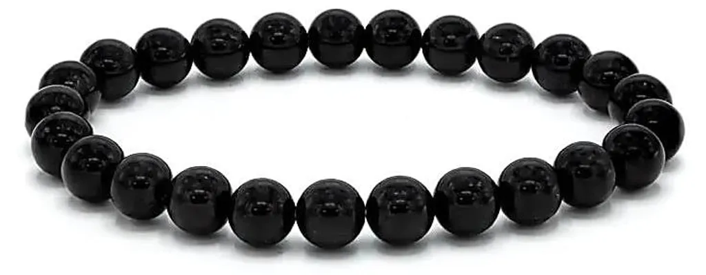 Bracelet en Tourmaline Noire pour Poignet Large - Perles 8mm - Lot de 2