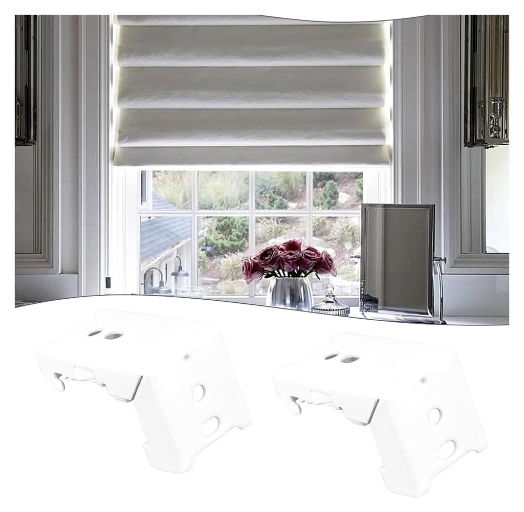 4 Stück Federhalterungen für Raffrollos, Push-Federhalterung, 45 x 28 x 25 mm, für 21 mm Rollläden, Rollohalterungen, Befestigung, Weiß