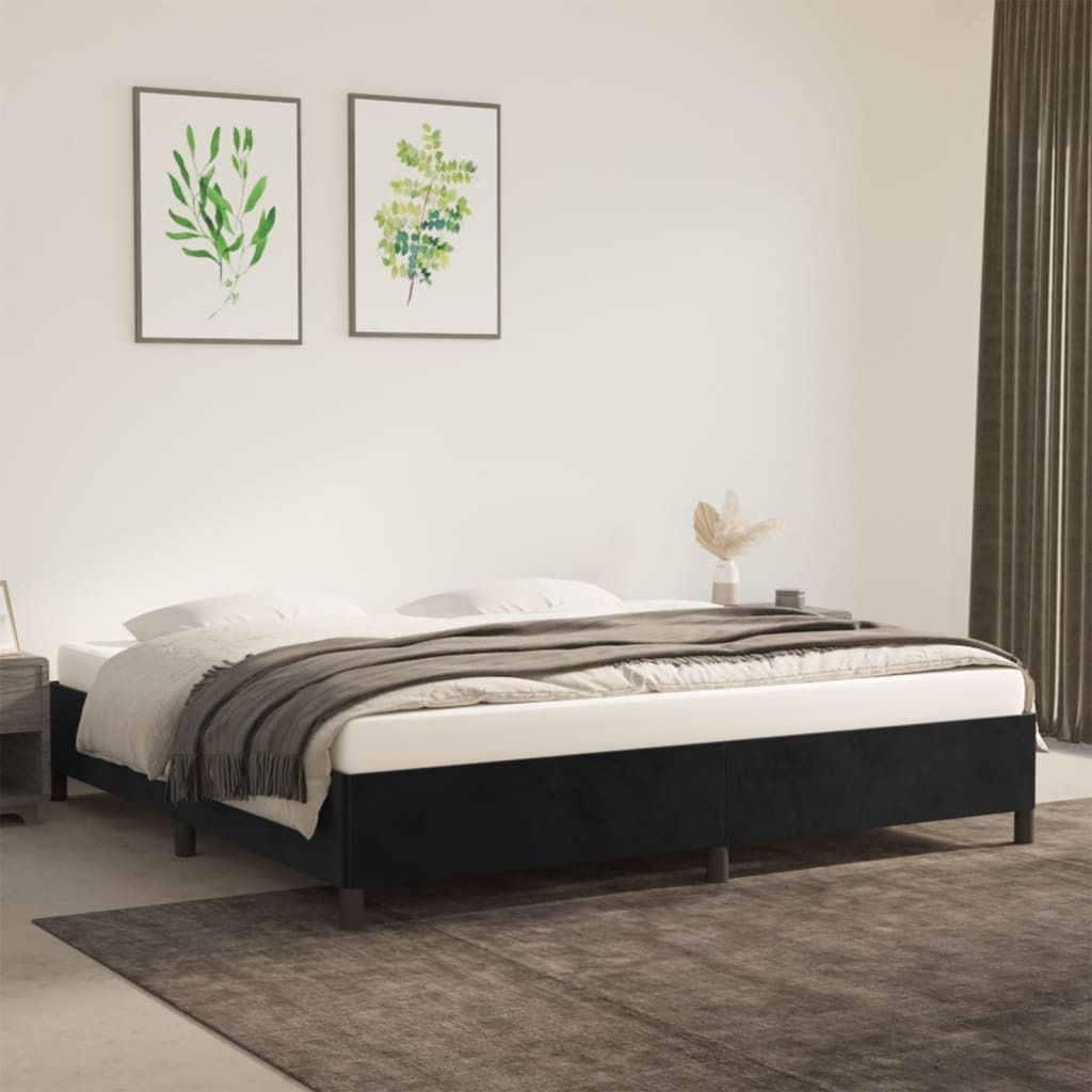 Maison Exclusive - Bettgestell ohne Matratze Schwarz 200x200 cm Samt