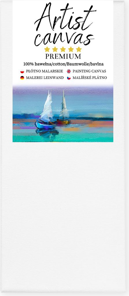 Leinwand auf Keilrahmen 100% Baumwolle 280 g/m² Weiß grundiert 30X80 cm