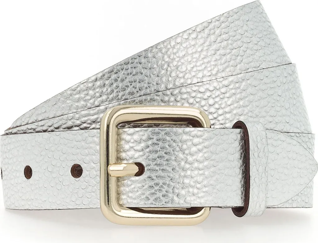Vanzetti Cintura Argento Metallic 30mm W90 | Look Glamour Pelle Vera