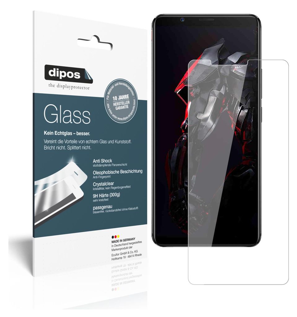 2x Schutzfolie für Nubia Red Magic Mars - Anti-Shock 9H Folie dipos Glass