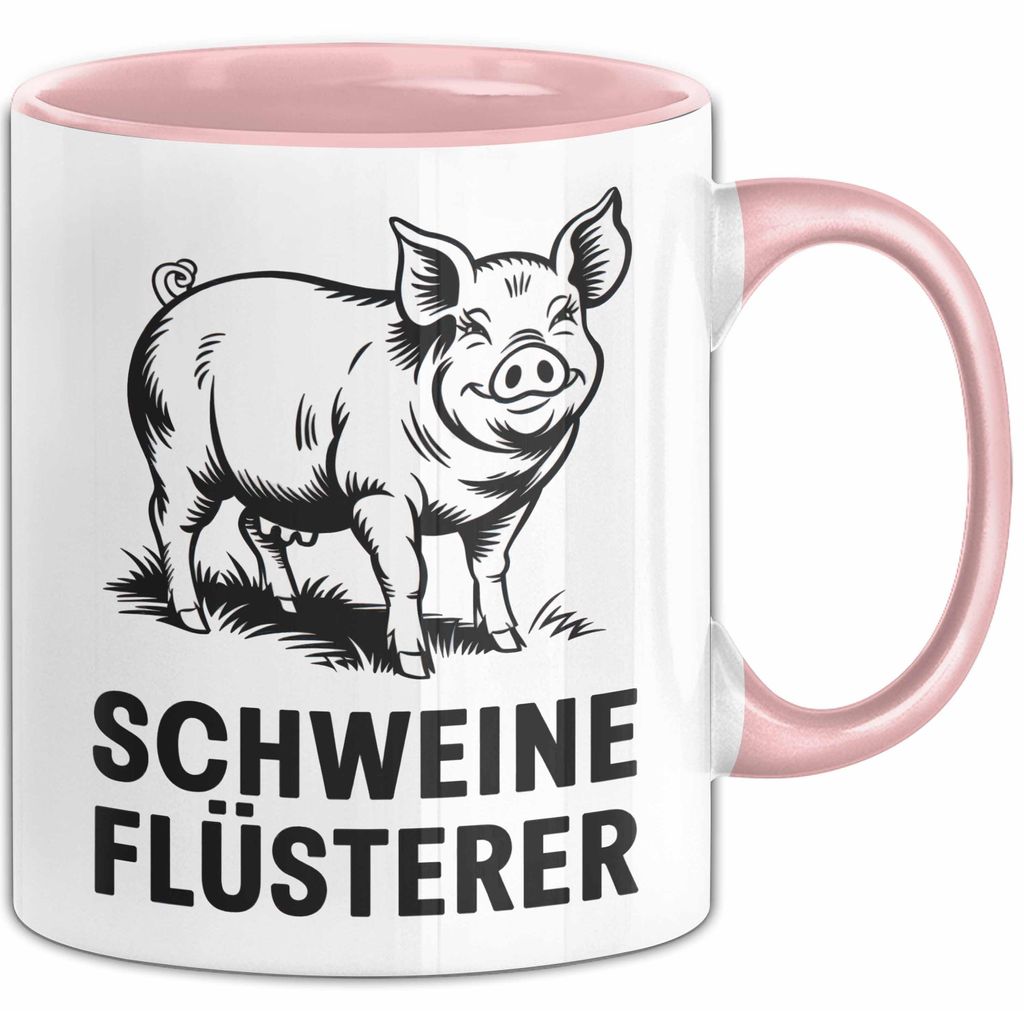 Schweinebauer Schweine Tier Tasse Geschenk Lustige Geschenkidee Spruch Schweineflüsterer (Rosa)
