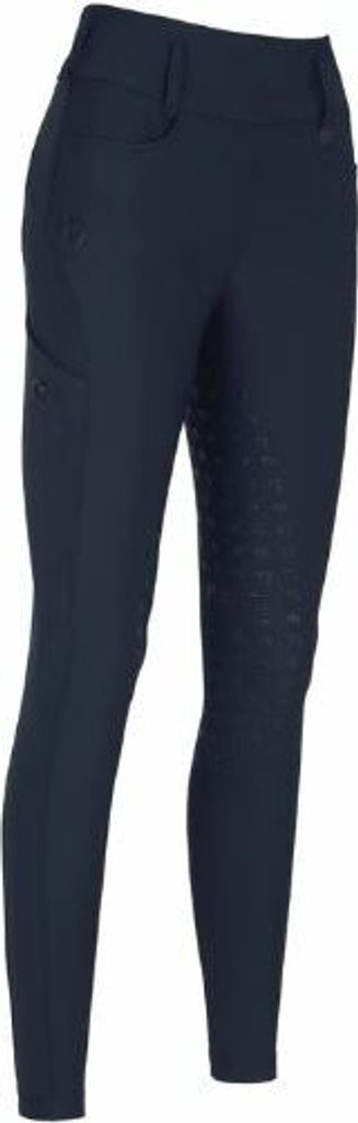 PIKEUR Damen Reitleggings Midwaist Malia Fullgrip Siedbdruck nightblue, Größe:34