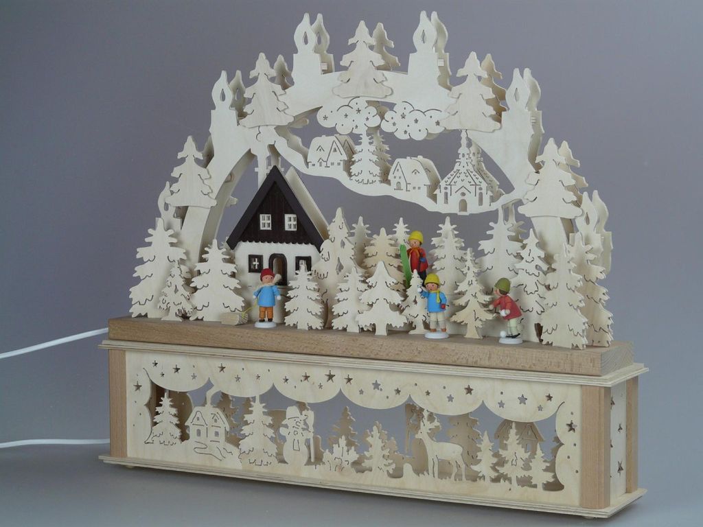 Original Erzgebirgischer Marken Schwibbogen Lichterbogen 50 x 43 cm K50-3_247