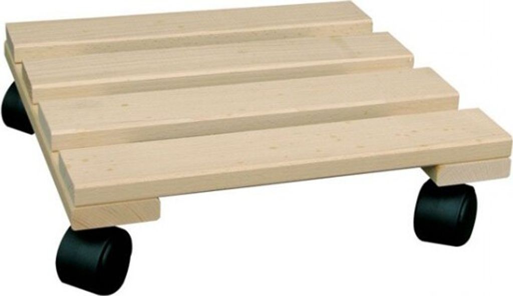 Pflanzenroller eckig Holz 30x30 cm mit 4 Lenkrollen aus Produktbild 