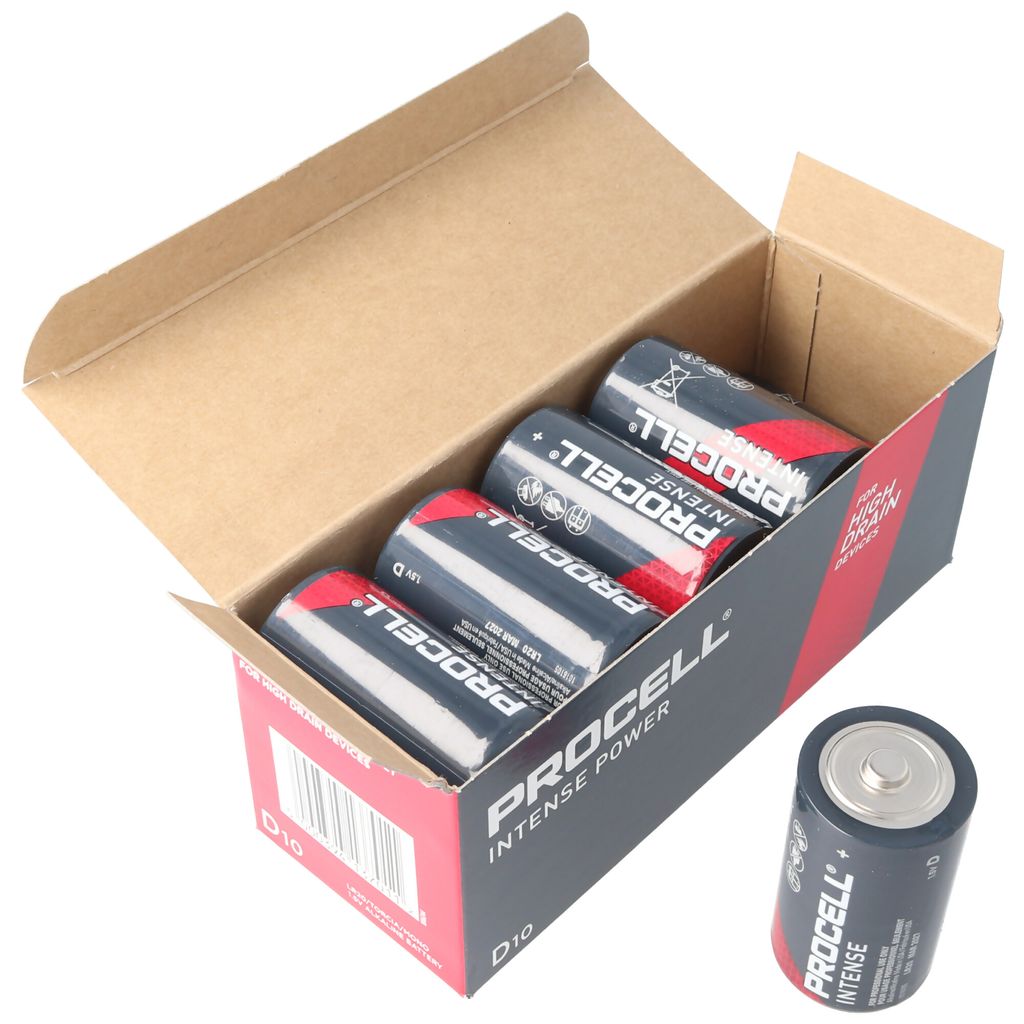 10 pezzi Duracell Procell Intense Mono D, LR20 in Immagine del prodotto 