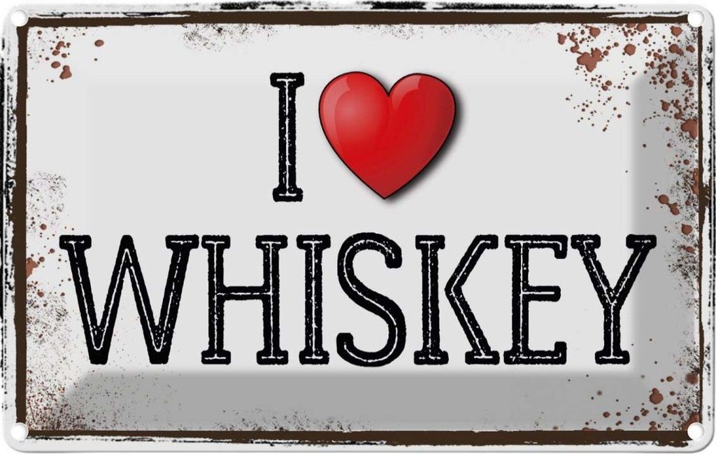 vianmo Blechschild 20x30 cm Alkohol i love Whiskey Essen Trinken Bar Club