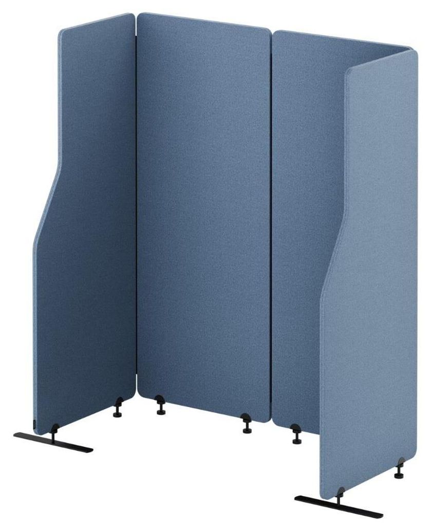 Akustik-Trennwand mit Schalldämmung SADIE 145x240x1,8cm Blau | Stellwand Büro Raumteiler Office-Akustikwand Sichtschutz freistehend