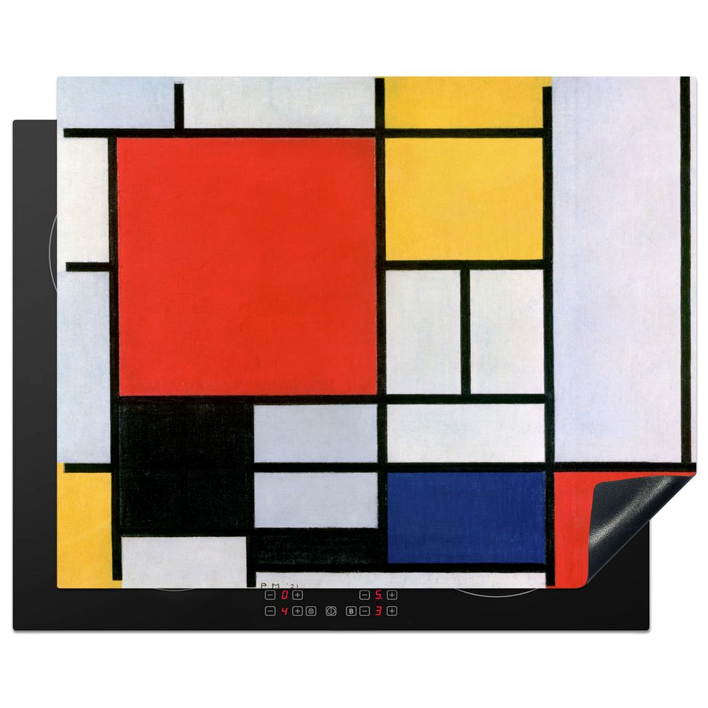 KitchenYeah© Herdabdeckplatte Kunst - Mondrian - Alte Produktbild 