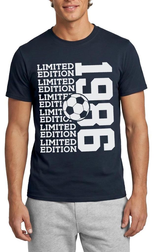 Spreadshirt Limited Edition Fußball Jahrgang 1986 Runder Geburtstag Männer T-Shirt, S, Navy