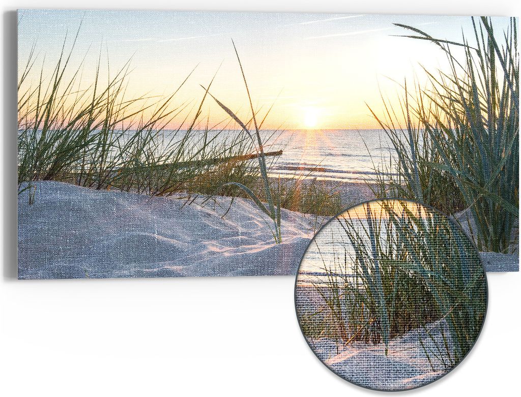 DEQORI Hybrid Leinwand Bild 60x30 cm 'Ostsee Produktbild 