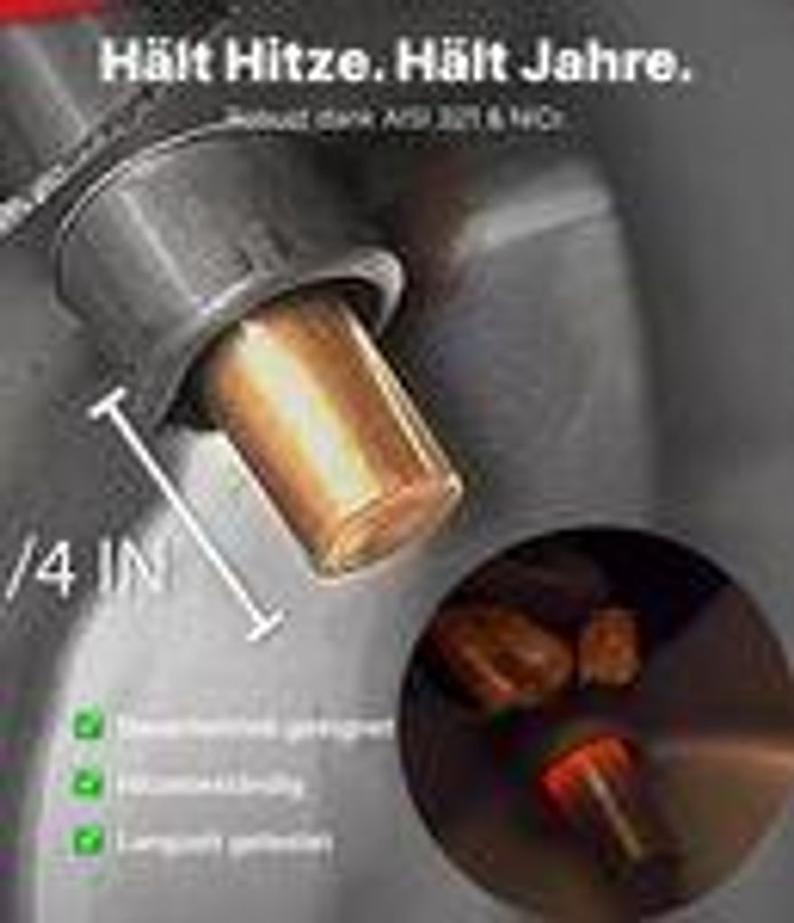 Accensione Stufa A Pellet 230V 300W | Lunghezza 150 Mm | Compatibile Con Modelli P6, P9, P12 | Acciaio Inossidabile
