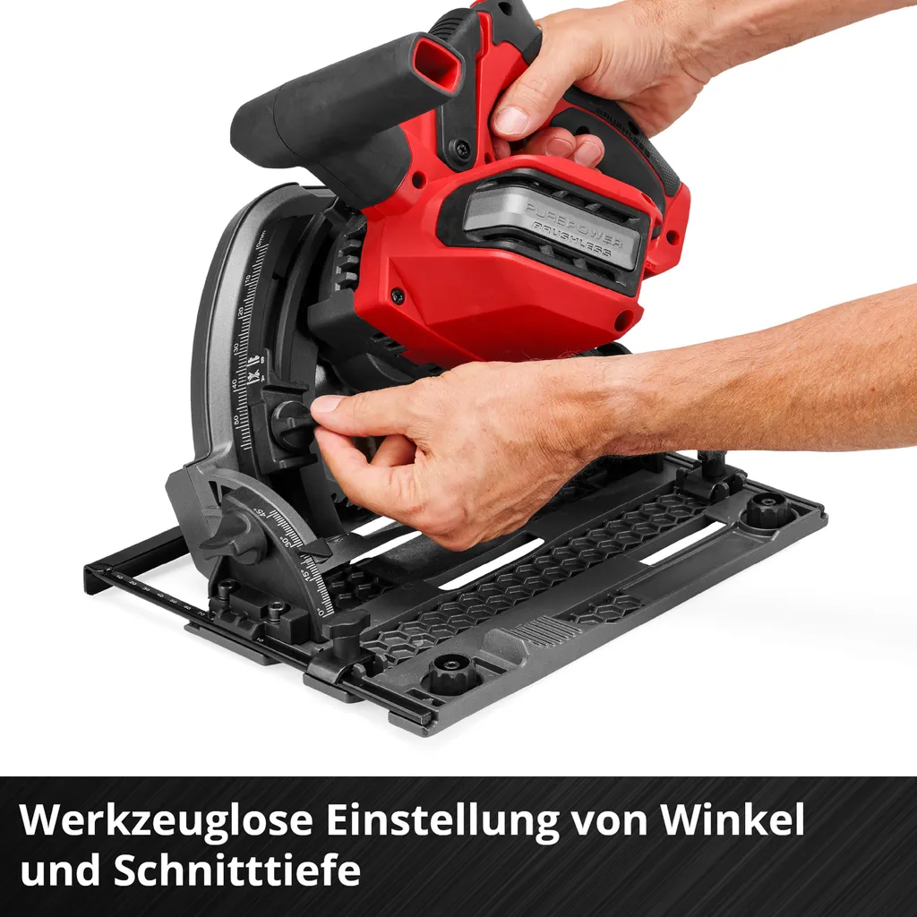 Scie plongeante Brushless avec semelle alu - Coupe 56mm - 18V Einhell - 9