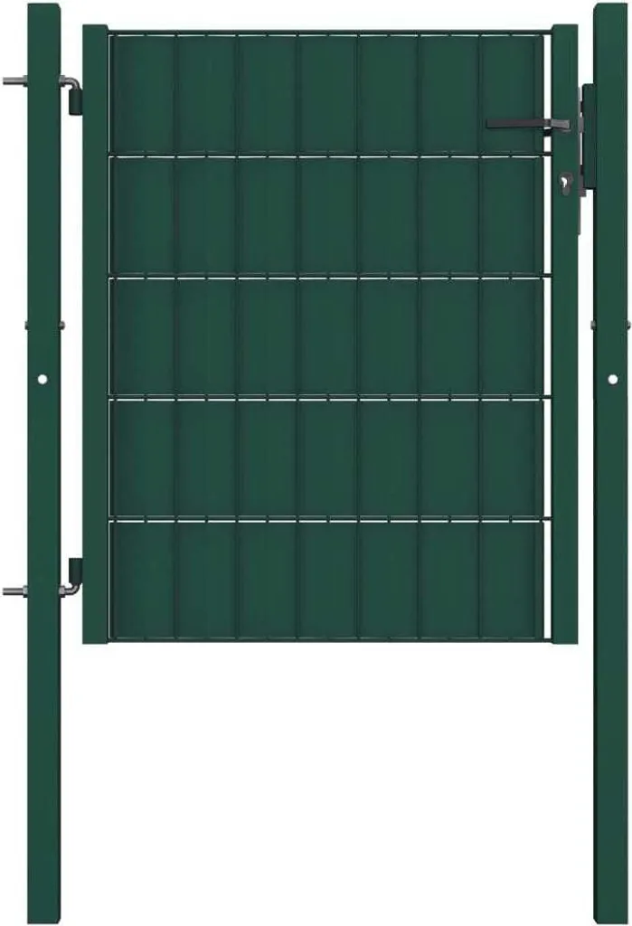 Portillon de clôture pour potager et jardin en PVC vert 100x81 cm