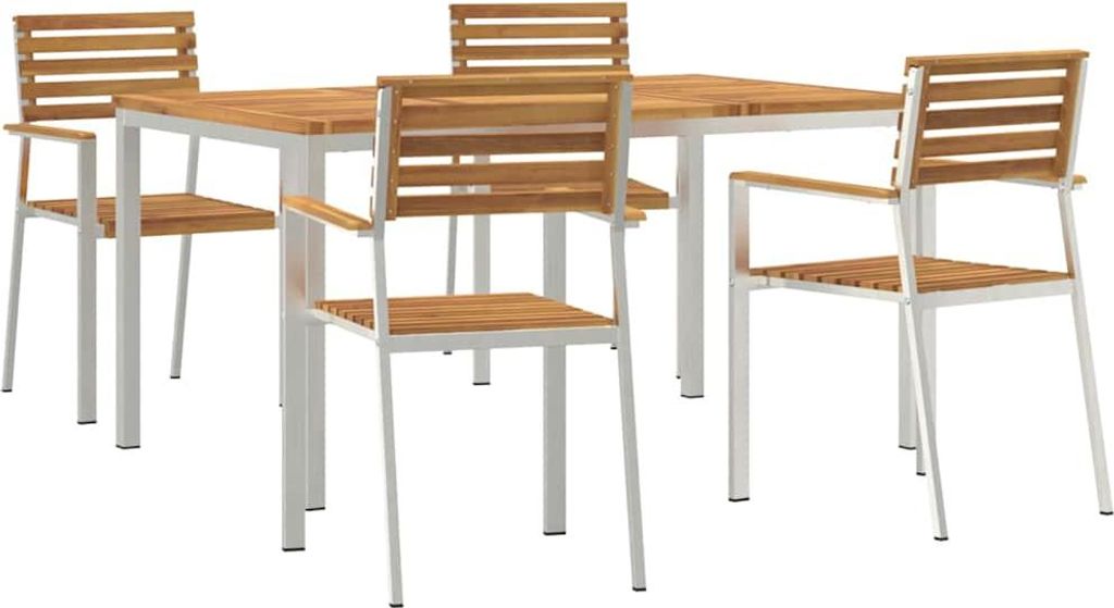 vidaXL Garten Essgruppe 5 pcs Braun Massivholz Akazie
