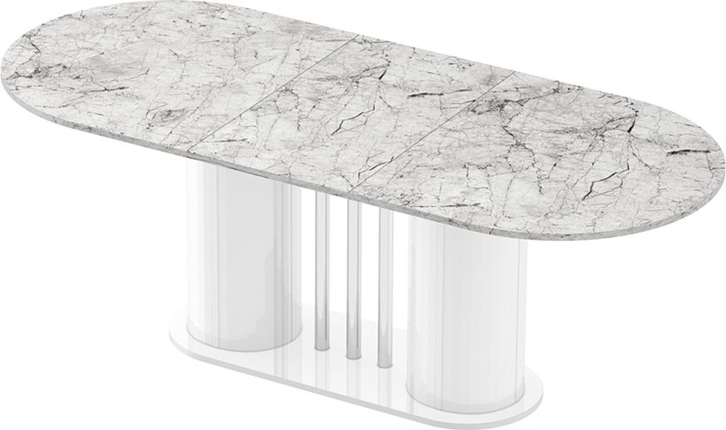 Design Esstisch HCE-111 Oval Hochglanz ausziehbar Tisch Esszimmer rund