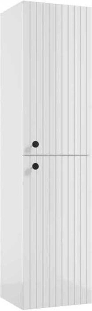 Rietti 140x35 cm weiß glänzende Badezimmersäule, geriffelt, Lamellen, hängend