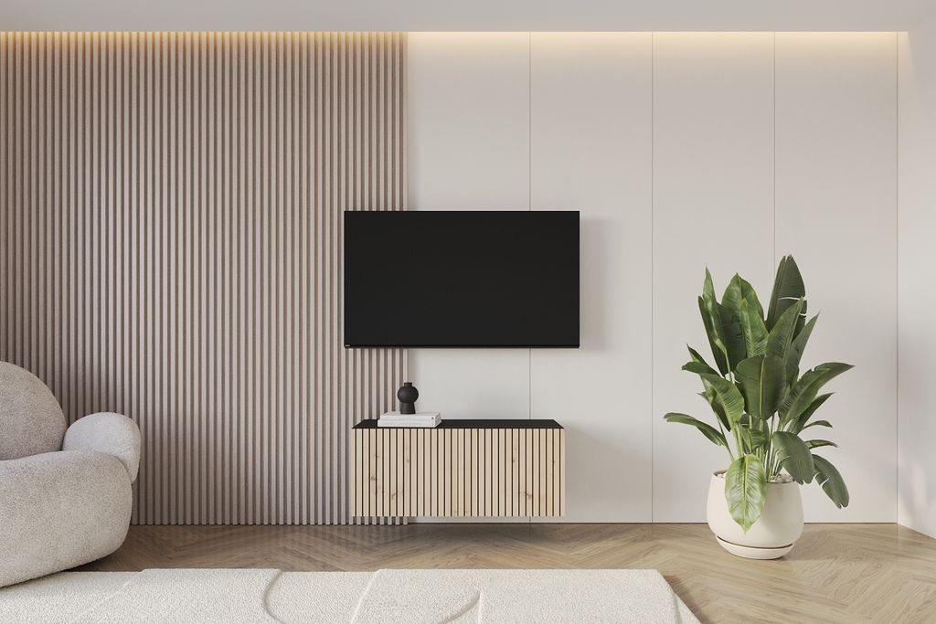 ALTDECOR TV-Schrank CURI-W mit modernen Fronten 100x40x40 Lowboard hängend, TV Möbel, TV Cabinet, Fernsehtisch, Fernsehschrank, TV Kommode, TV Ti...