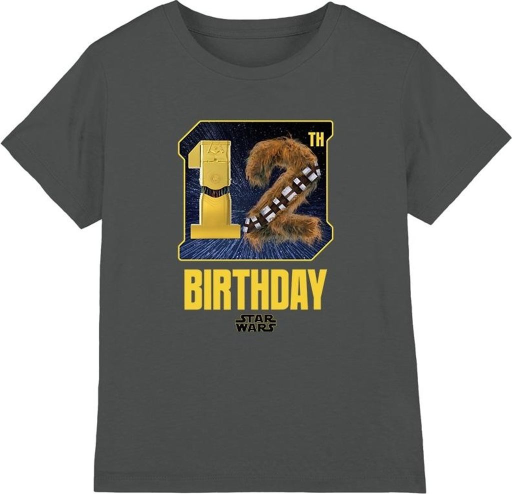 Star Wars - T-Shirt für Kinder - 12er Geburstag TV4227 (152-158) (Holzkohle)