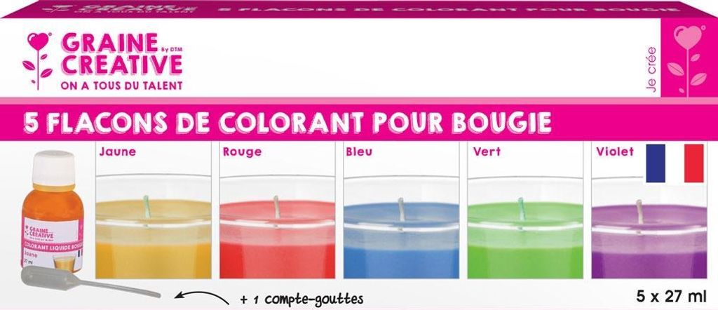 Graine Creative Kerzenfarbe Set flüssig 5x27 ml für DIY Kerzen