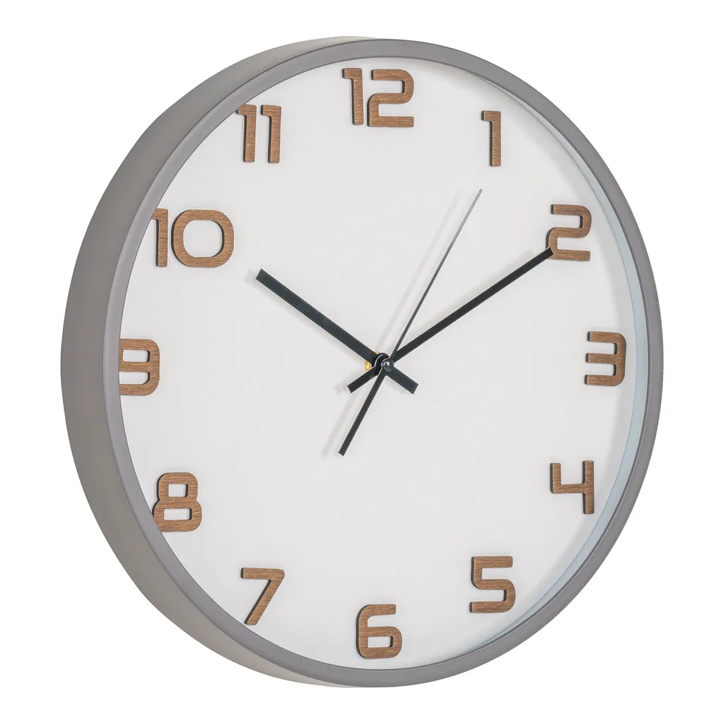 Grande horloge murale Greenwich 35cm en finition grise et cadre robuste