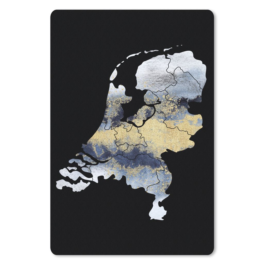 MuchoWow Mauspad Mousepad Karte von Europa - Blau - Schwarz 40x60 cm - Mousepads - Maus Mat - Pad - Mausunterlage - Schreibtisch Accesoire