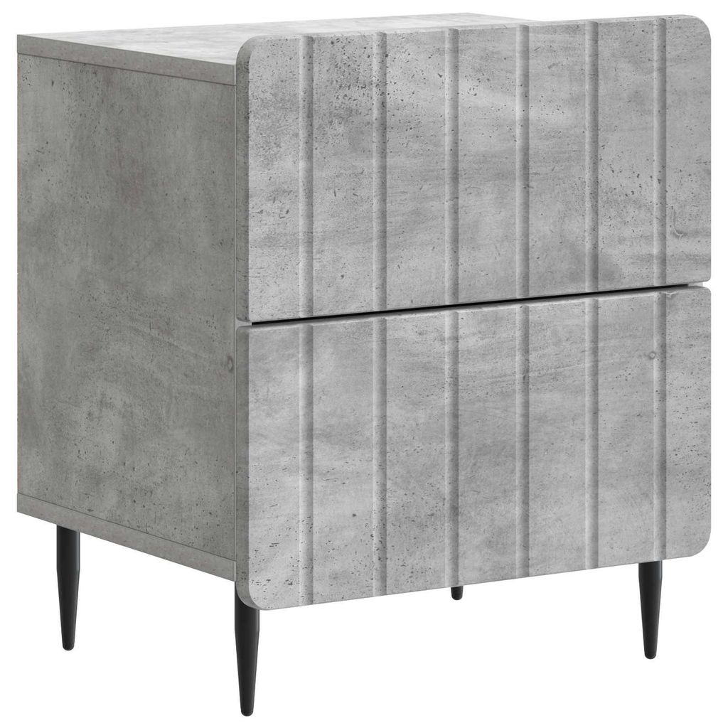 Maison Exclusive - Nachttisch Betongrau 43 x 34,5 x 49,5 cm Holzwerkstoff