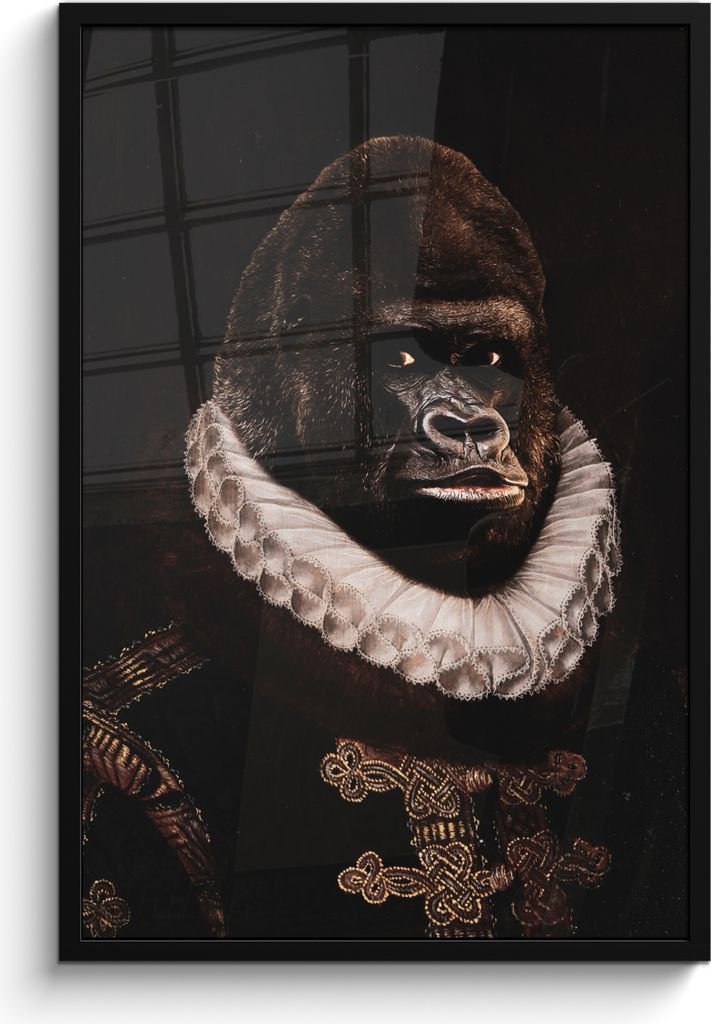 MuchoWow MuchoWow Gerahmtes Poster Wilhelm von Oranien - Adriaen Thomasz - Affe 60x90 cm - Poster mit zchwarzem Bilderrahmen - Kunst