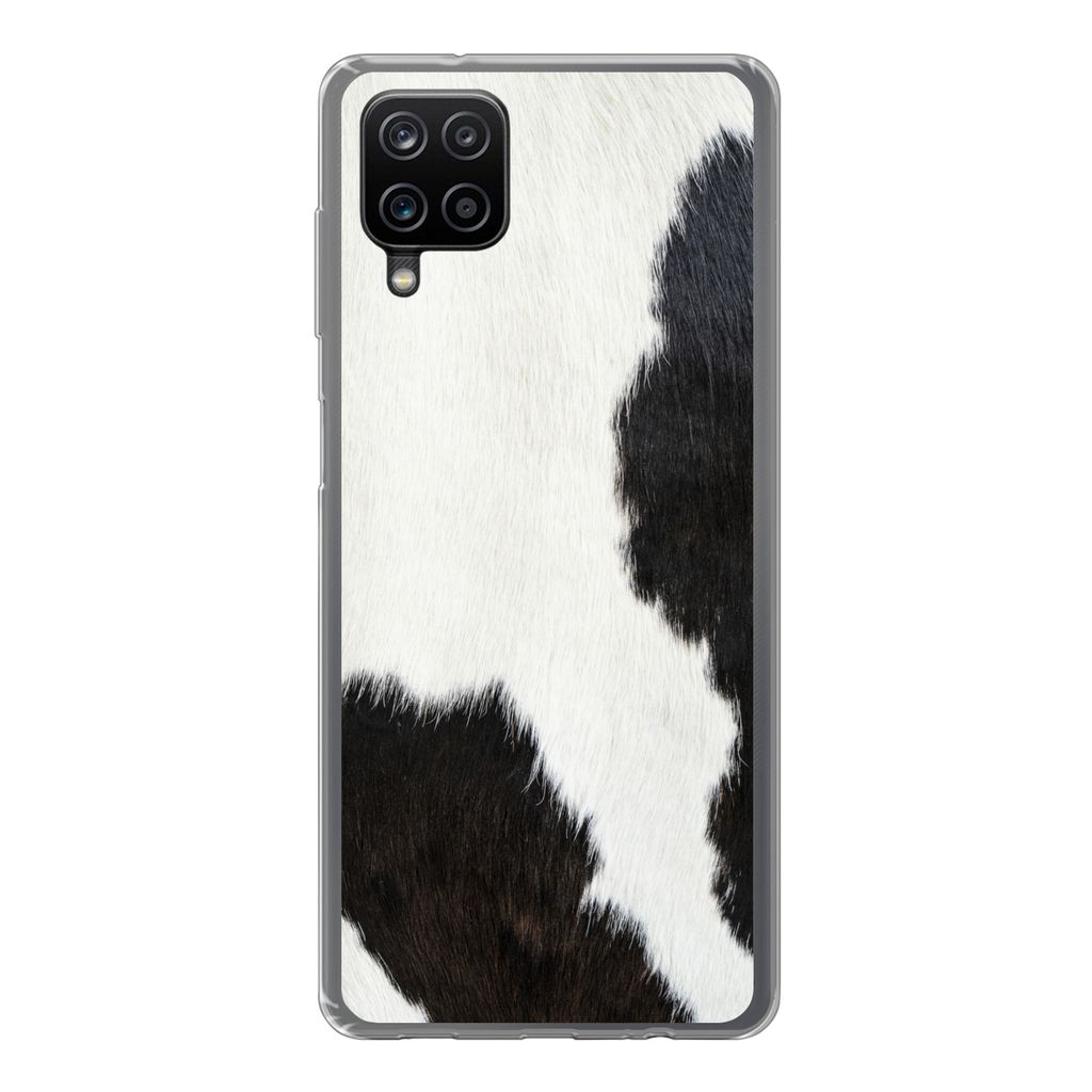MuchoWow Handyhülle Schutzhülle Hülle für Samsung Galaxy A12 Tiermuster - Kühe - Pelz Silikon Softcase Handy Hülle - Bild